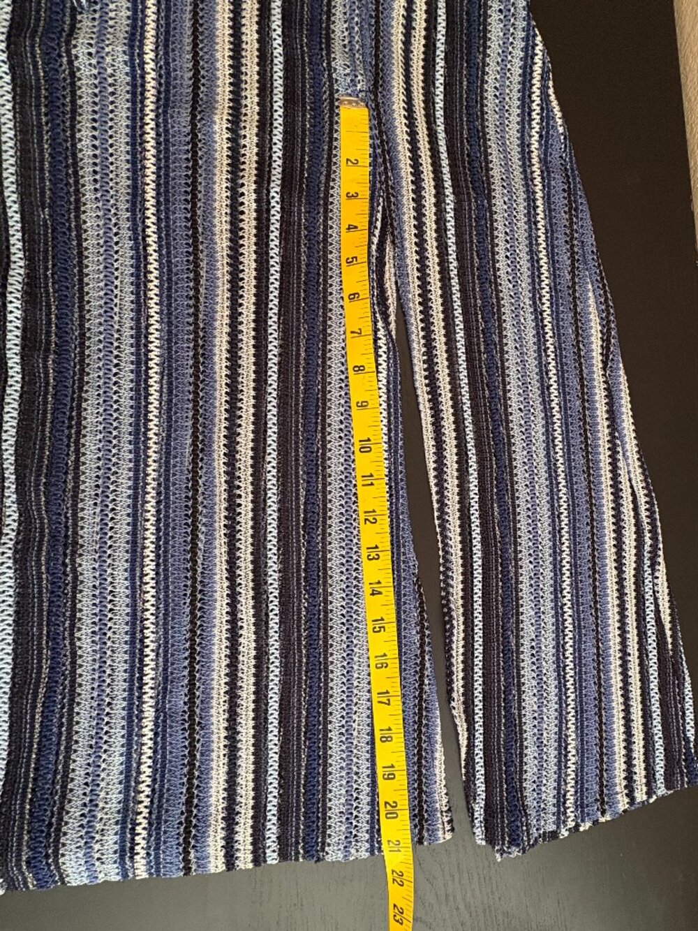 C&C California Blue Open Knit Swim CoverUp Skirt L Sheer Drawstring Beach Resort - Picture 11 of 13